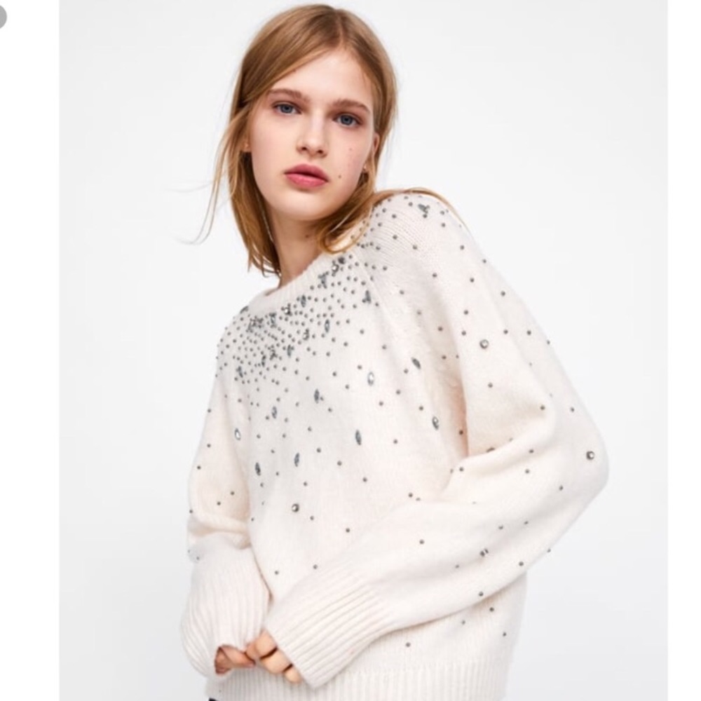 ZARA Beaded Sweater
